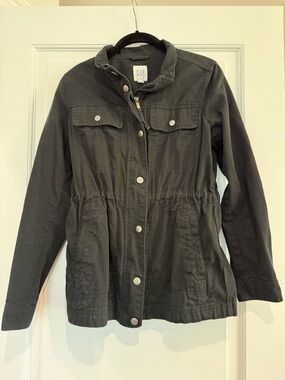 GAP Women's Dark Gray Cinch-Waist Utility Jacket